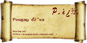 Posgay Éva névjegykártya